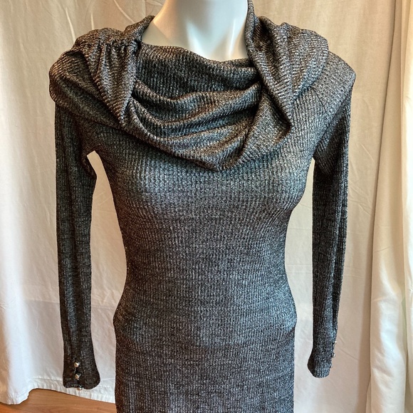 LAST DAY! White House Black Market Cowl Neck Silver Sweater - Picture 1 of 6